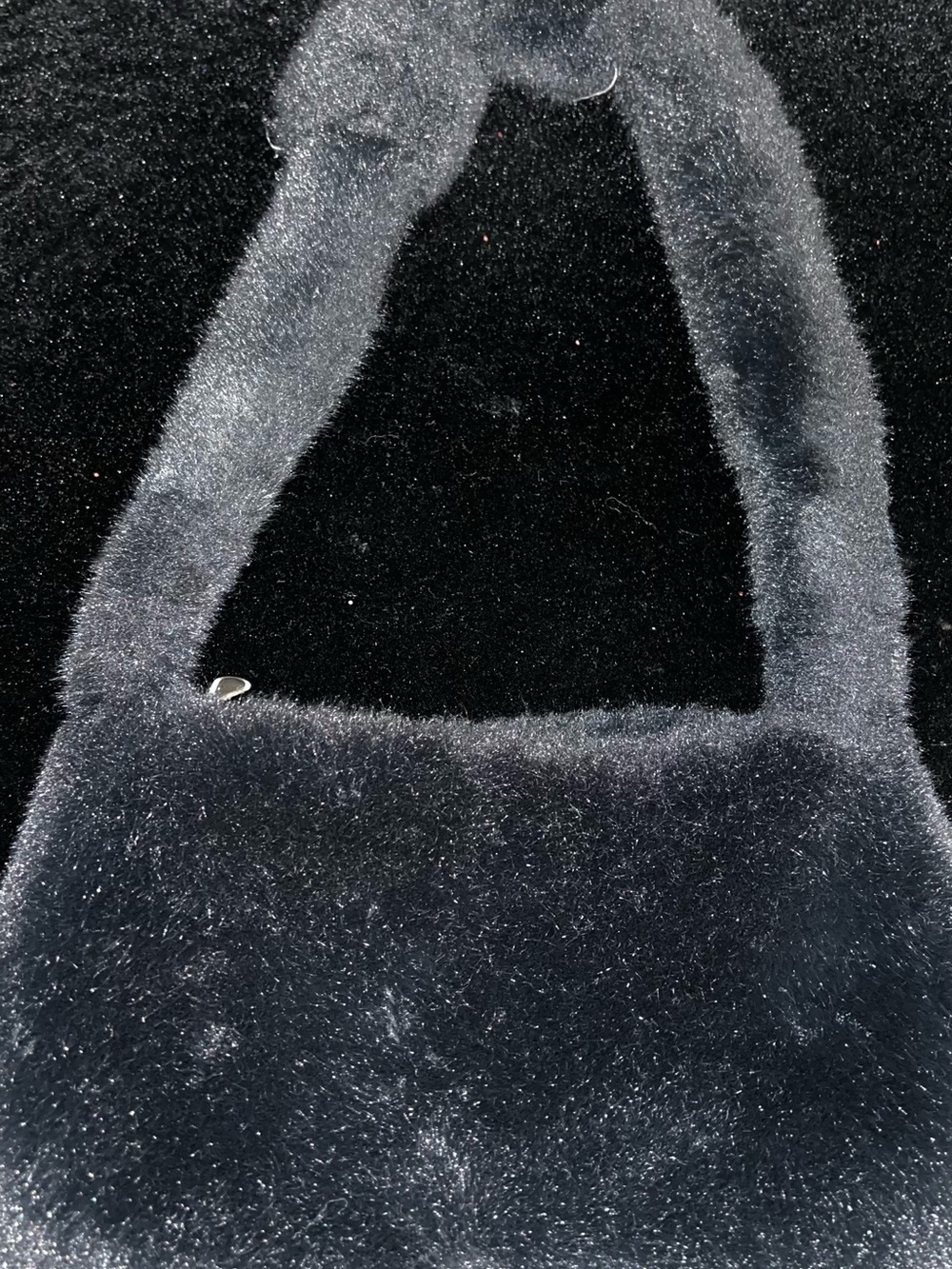Plush Faux Fur Shoulder Bag in Black
